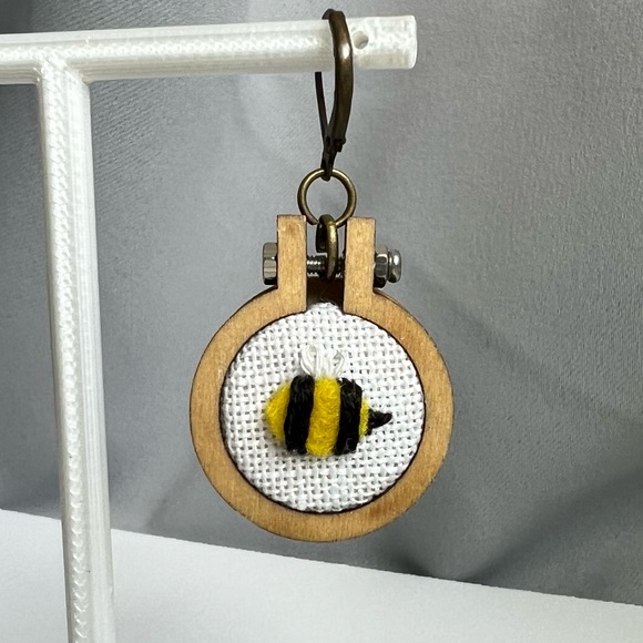 Hand Crafted Accessories - Handcrafted Bee Embroidered Charm